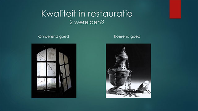 restauratie kwaliteit presentatie op ErfgoedEvent